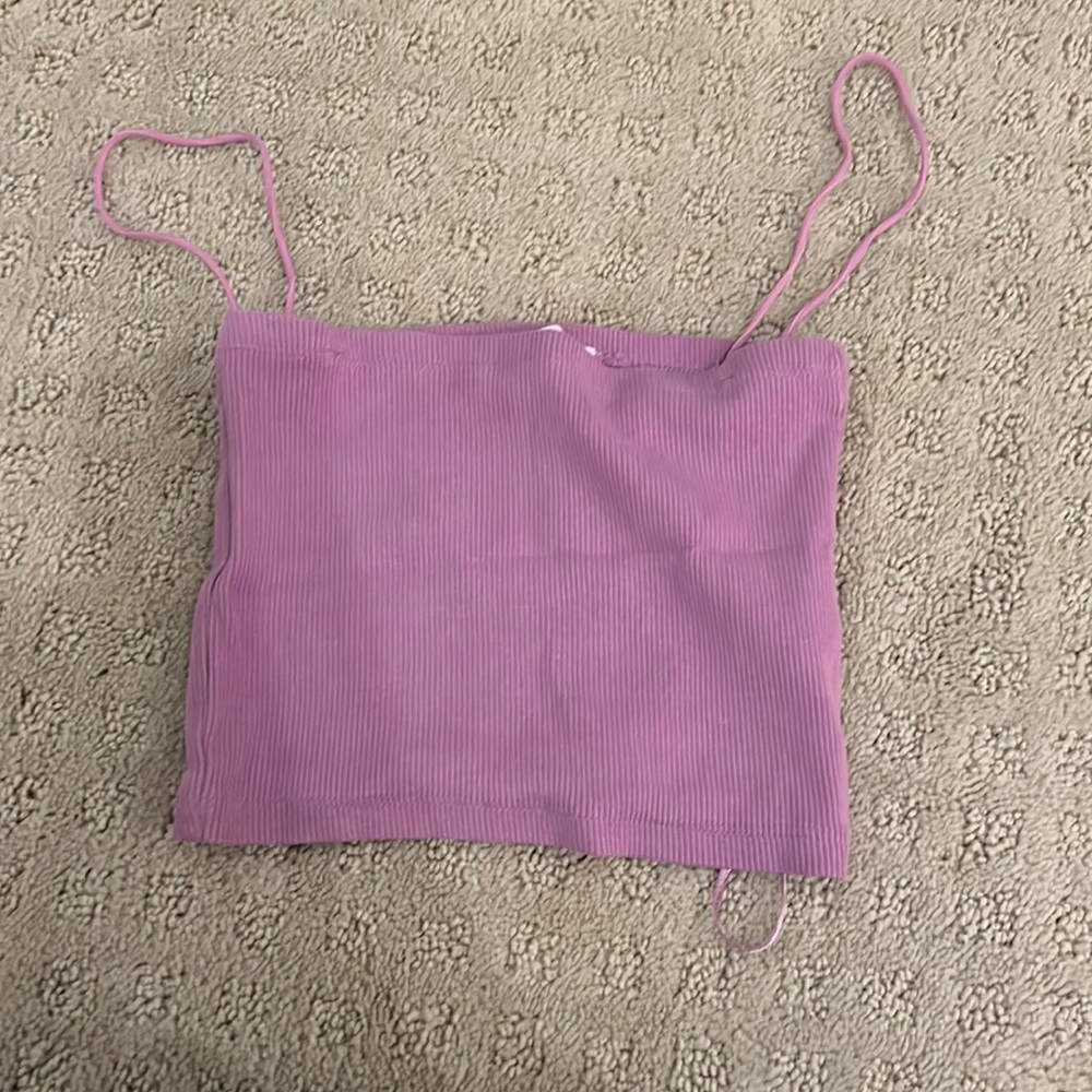 Light purple spaghetti strap Zara crop top